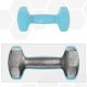 SONGMICS SYL612MK h�ndv�gt, m. stativ, sekskantet - mat pink, aqua og bl� neopren (2x1kg, 2x2kg, 2x3kg) (s�t med 6)