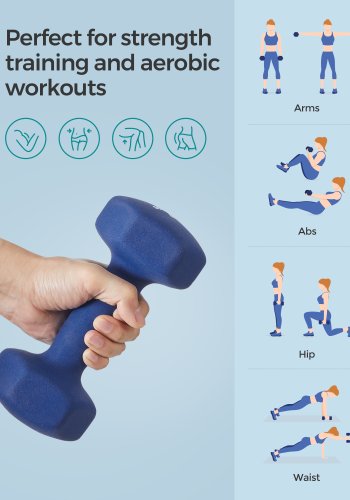 SONGMICS Kurzhanteln, 2er-Set, Sechskant, Neoprenbeschichtung, Krafttraining, Workout, Fitness, Training zu Hause