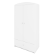 Babydreams garderobe for barn, m. 2 drer, 1 skuff - hvit laminat
