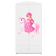 Babydreams Kleiderschrank für Kinder mit Prinzessin auf Pferd, 2 Türen, 1 Schublade - weißes Laminat