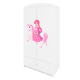 Babydreams Kleiderschrank für Kinder mit Prinzessin auf Pferd, 2 Türen, 1 Schublade - weißes Laminat