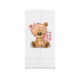 Babydreams garderobe for barn med bamse med blomster, m. 2 drer, 1 skuff - hvit laminat