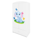 Babydreams garderobe for barn med elefant, m. 2 drer, 1 skuff - hvit laminat