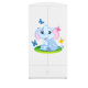 Babydreams garderobe for barn med elefant, m. 2 drer, 1 skuff - hvit laminat