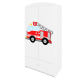 Babydreams garderobe for barn med brannbil, m. 2 drer, 1 skuff - hvit laminat