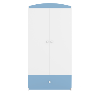 Babydreams garderobeskab, m. 2 lger, 1 skuffe - hvid og bl laminat