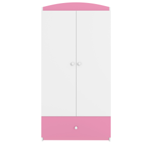 Babydreams garderobeskab, m. 2 lger, 1 skuffe - hvid og lyserd laminat