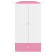 Babydreams Kleiderschrank, 2 Türen, 1 Schublade - weiß und rosa Laminat