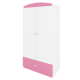 Babydreams Kleiderschrank, 2 Türen, 1 Schublade - weiß und rosa Laminat