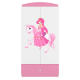 Babydreams garderobe for barn med prinsesse p hest, m. 2 drer, 1 skuff - hvit/rosa laminat