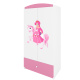 Babydreams garderobe for barn med prinsesse p hest, m. 2 drer, 1 skuff - hvit/rosa laminat