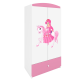 Babydreams garderobe for barn med prinsesse p hest, m. 2 drer, 1 skuff - hvit/rosa laminat