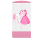 Babydreams garderobe for barn med prinsesse og hest, m. 2 drer, 1 skuff - hvit/rosa laminat