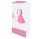 Babydreams garderobe for barn med prinsesse og hest, m. 2 drer, 1 skuff - hvit/rosa laminat