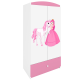 Babydreams garderobe for barn med prinsesse og hest, m. 2 drer, 1 skuff - hvit/rosa laminat