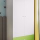 Babydreams Kleiderschrank, 2 Türen, 1 Schublade - weißes und grünes Laminat