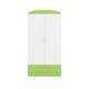 Babydreams Kleiderschrank, 2 Türen, 1 Schublade - weißes und grünes Laminat