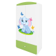 Babydreams garderobe for barn med elefant, m. 2 drer, 1 skuff - hvit og grnn laminat