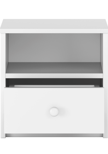 Babydreams Nachttisch für Kinder, mit 1 Fach und 1 Schublade - weißes Laminat (39,5x30,5)
