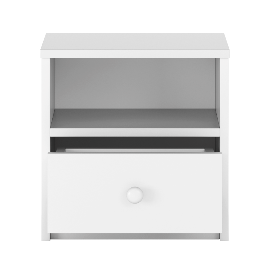 Babydreams Nachttisch für Kinder, mit 1 Fach und 1 Schublade - weißes Laminat (39,5x30,5)