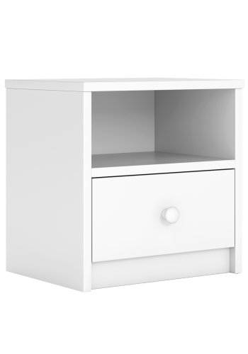Babydreams Nachttisch für Kinder, mit 1 Fach und 1 Schublade - weißes Laminat (39,5x30,5)