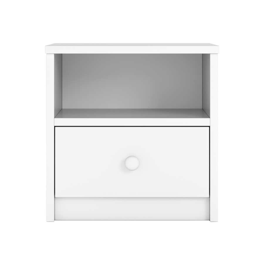 Babydreams Nachttisch für Kinder, mit 1 Fach und 1 Schublade - weißes Laminat (39,5x30,5)
