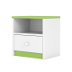 Babydreams Nachttisch für Kinder, mit 1 Fach und 1 Schublade - weiß und grün Laminat (39,5x30,5)