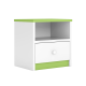 Babydreams Nachttisch für Kinder, mit 1 Fach und 1 Schublade - weiß und grün Laminat (39,5x30,5)
