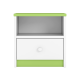 Babydreams Nachttisch für Kinder, mit 1 Fach und 1 Schublade - weiß und grün Laminat (39,5x30,5)
