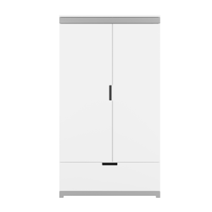 Tomi garderob för barn, med 2 dörrar, 1 klädstng och 1 lda - vit laminat och MDF