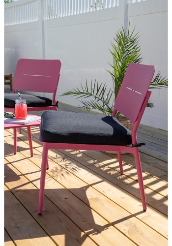 VENTURE DESIGN Lina lenestol, med pute - svart polyester og rosa stl