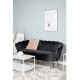 VENTURE DESIGN Calais 3-seters sofa - sort velour og sort metall