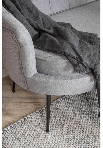 VENTURE DESIGN Calais 3-seters sofa - gr polyester og sort metall