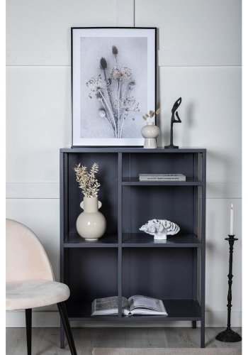 VENTURE DESIGN bokhylle - grtt stl (H:110cm x80cm x 40cm)