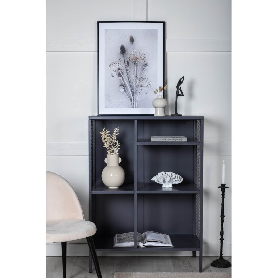 VENTURE DESIGN bokhylle - grtt stl (H:110cm x80cm x 40cm)