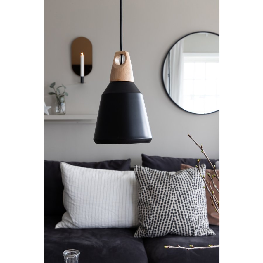 VENTURE DESIGN Nao loftlampe - natur tr og sort aluminium