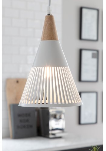 VENTURE DESIGN Gruid Deckenleuchte - Naturholz und weißes Eisen