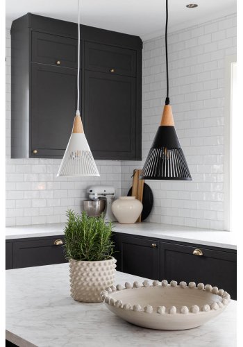 VENTURE DESIGN Gruid Deckenleuchte - Naturholz und weißes Eisen