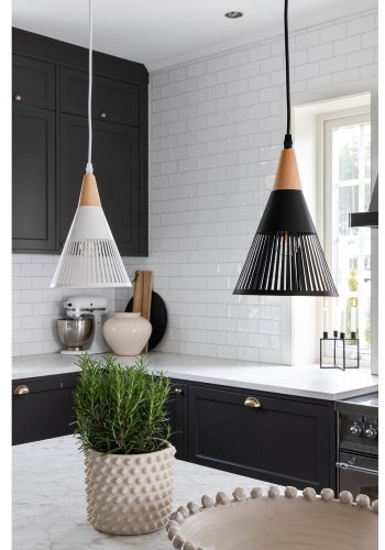 VENTURE DESIGN Gruid Deckenleuchte - Naturholz und weißes Eisen