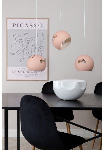 VENTURE DESIGN Tubbie taklampe - naturlig tre og rosa jern