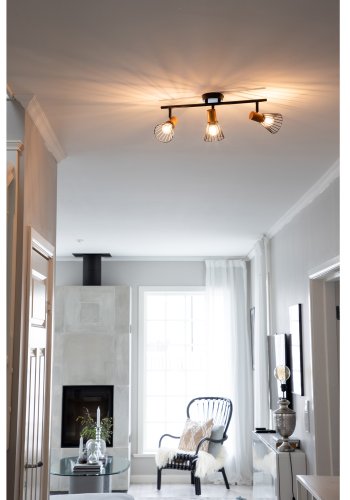 VENTURE DESIGN Atticus vegglampe - naturlig tre og svart jern