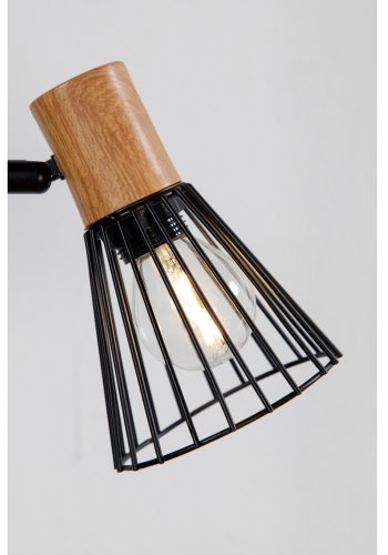 VENTURE DESIGN Atticus gulvlampe - naturlig tre og svart jern