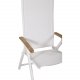 VENTURE DESIGN Panama Light 5 pos. hagestol, med armlener - hvit tekstilene og aluminium, naturlig teak