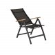VENTURE DESIGN Panama Light 5 pos. hagestol, med armlener - sort tekstilene og aluminium, naturlig teak