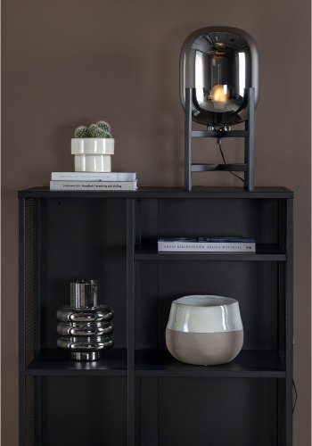 VENTURE DESIGN Altair bordlampe - svart metall og mrk ravfarget glass ( 26)