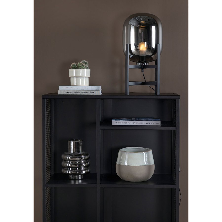 VENTURE DESIGN Altair bordlampe - svart metall og mrk ravfarget glass ( 26)