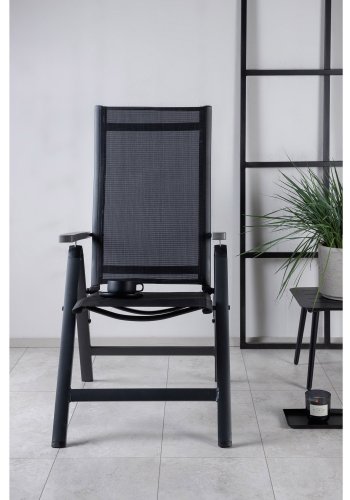 VENTURE DESIGN Albany Light 5-pos hagestol, med armlener - svart tekstilene og sort aluminium