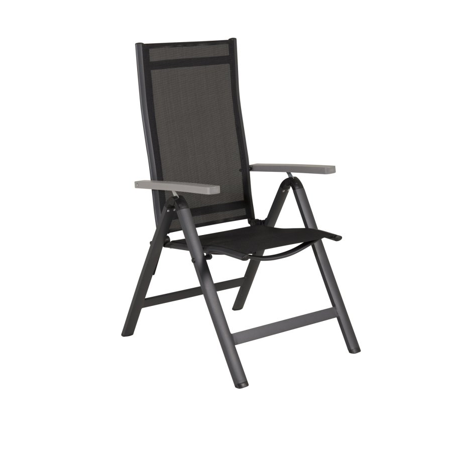 VENTURE DESIGN Albany Light 5-pos hagestol, med armlener - svart tekstilene og sort aluminium