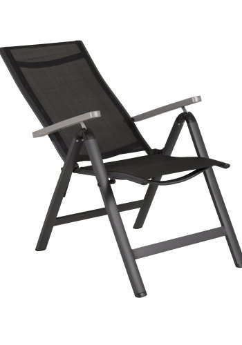 VENTURE DESIGN Albany Light 5-pos hagestol, med armlener - svart tekstilene og sort aluminium