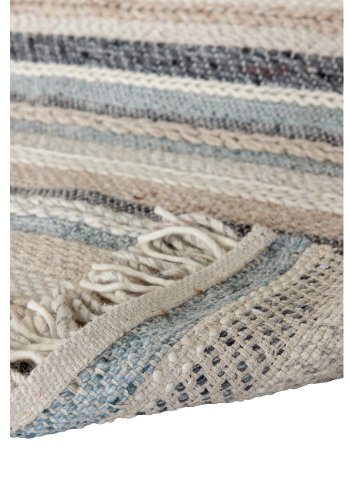VENTURE DESIGN Gudha Teppich – beige und blaue Wolle (200x300) 